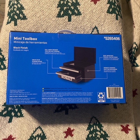 Kobalt Mini Toolbox Black 10.83-in Friction 2-Drawer Steel Tool Box - Picture 2 of 4